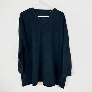 Ellen Tracey Men's V Neck Long Sleeve Black Sweater